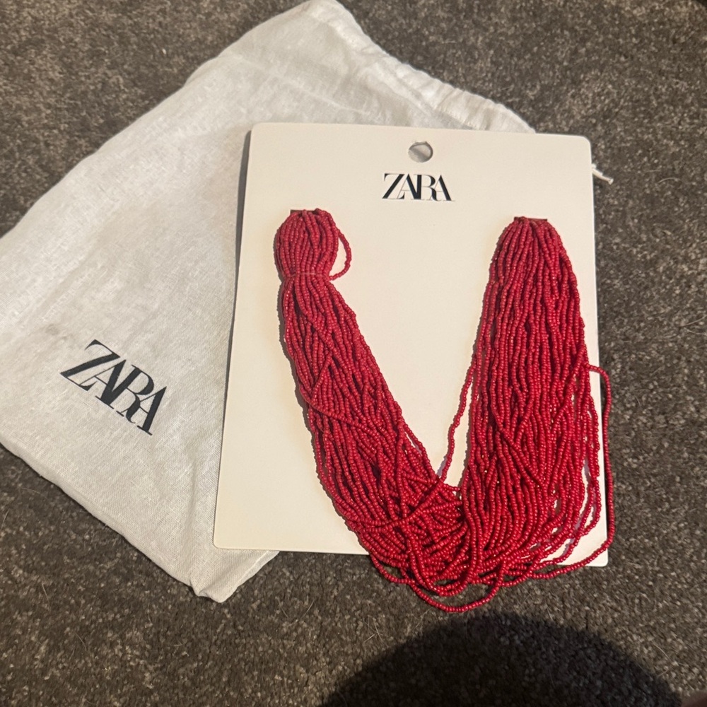Zara Vibrant Red Multi-Strand Necklace